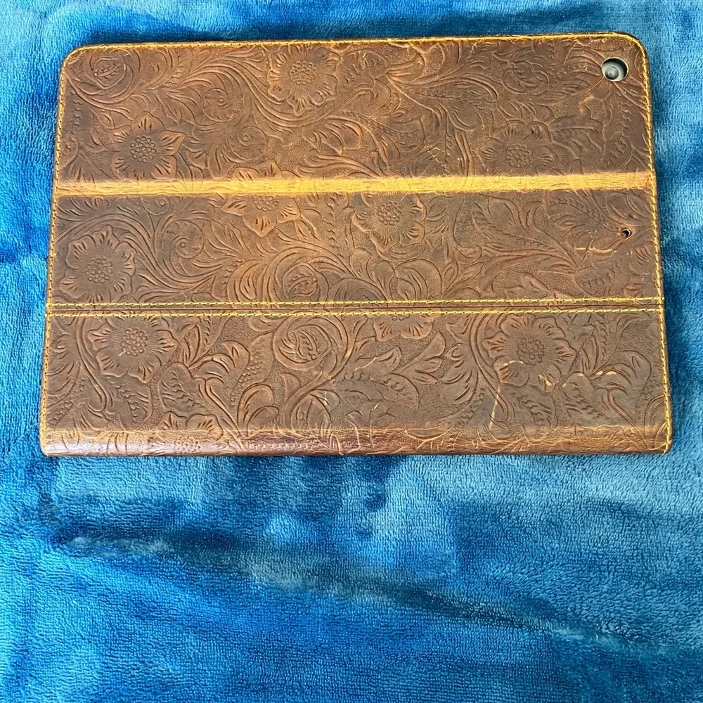 iPad tooled leather case